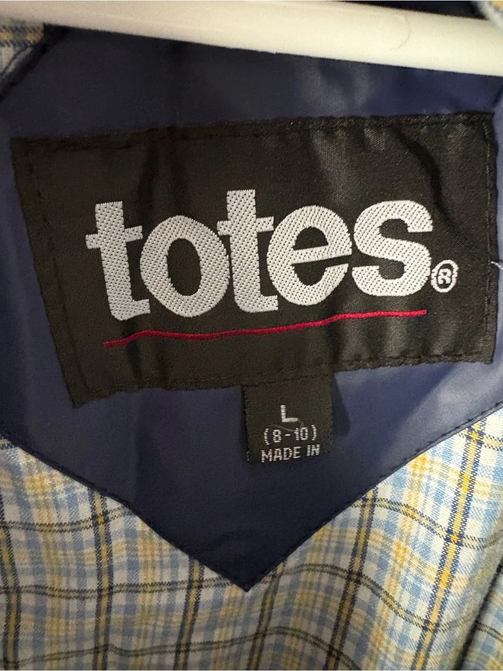 Totes Kids Navy Hooded Raincoat boy size L (8-10)
